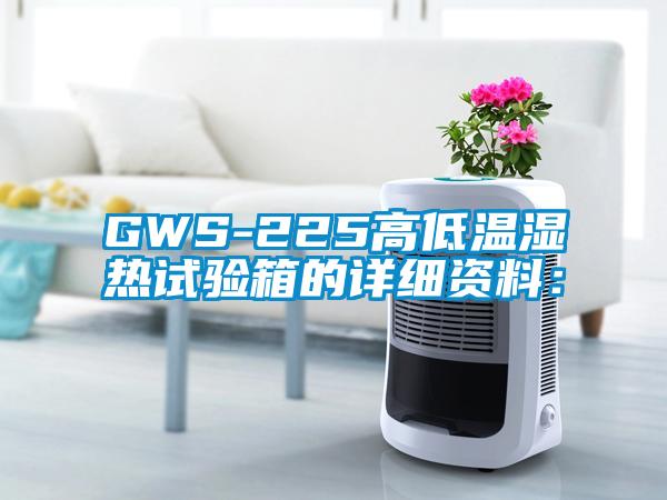 GWS-225高低溫濕熱試驗箱的詳細資料：