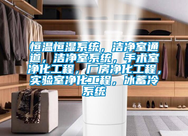 恒溫恒濕系統,潔凈室通道,潔凈室系統,手術室凈化工程,廠房凈化工程,實驗室凈化工程,冰蓄冷系統